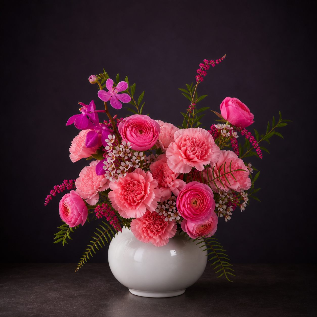 핑크꽃화병