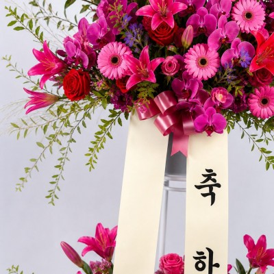꽃오브제 레드핑크 상품컷
